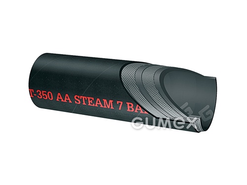 Hadica na paru T350 AA, 13/23mm, para: 6bar, +165°C, voda: 15bar, +120°C, EPDM/EPDM, čierna